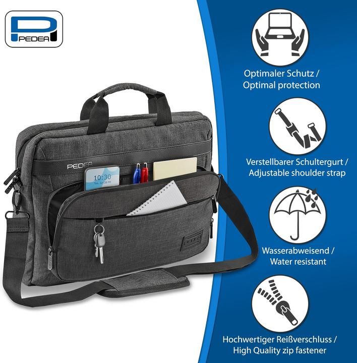 Actual product image Pedea URBAN compact 43.9cm (17.3") laptop bag, grey (17.30")