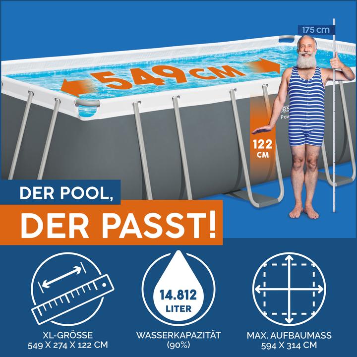 Actual product image Bestway Power Steel Above Ground Pool Set 5.49 m x 2.74 m x 1.22 m (549 x 274 x 122 cm)