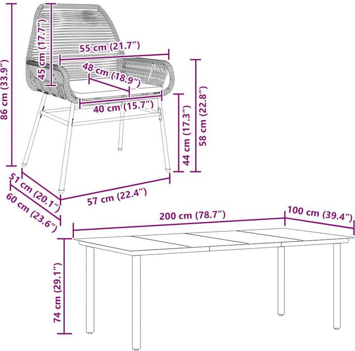 Produktbild vidaXL Garten Essgruppe