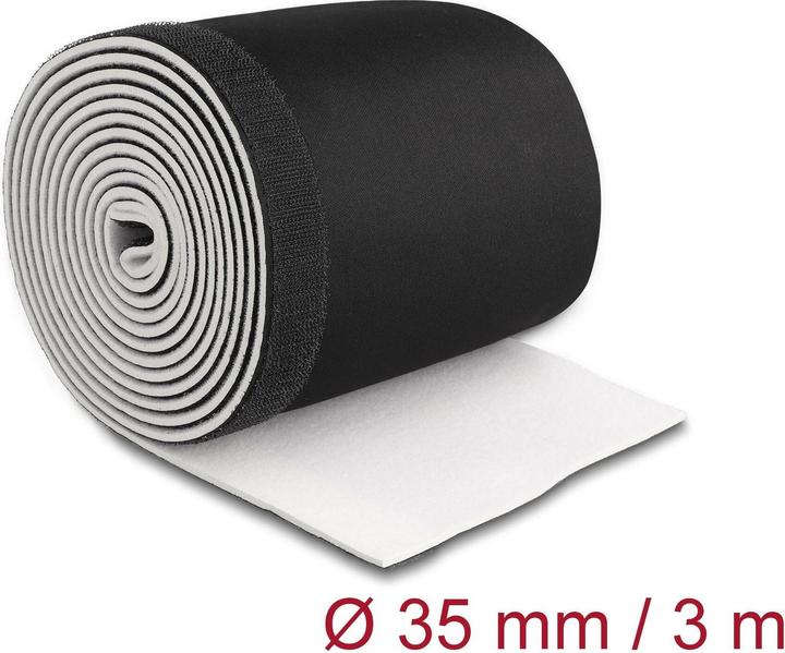 Productafbeelding Delock Kabeldoorvoer 3 m x 135 mm Zwart Wit met klittenbandsluiting (Kabeldoorvoer, 300 cm)