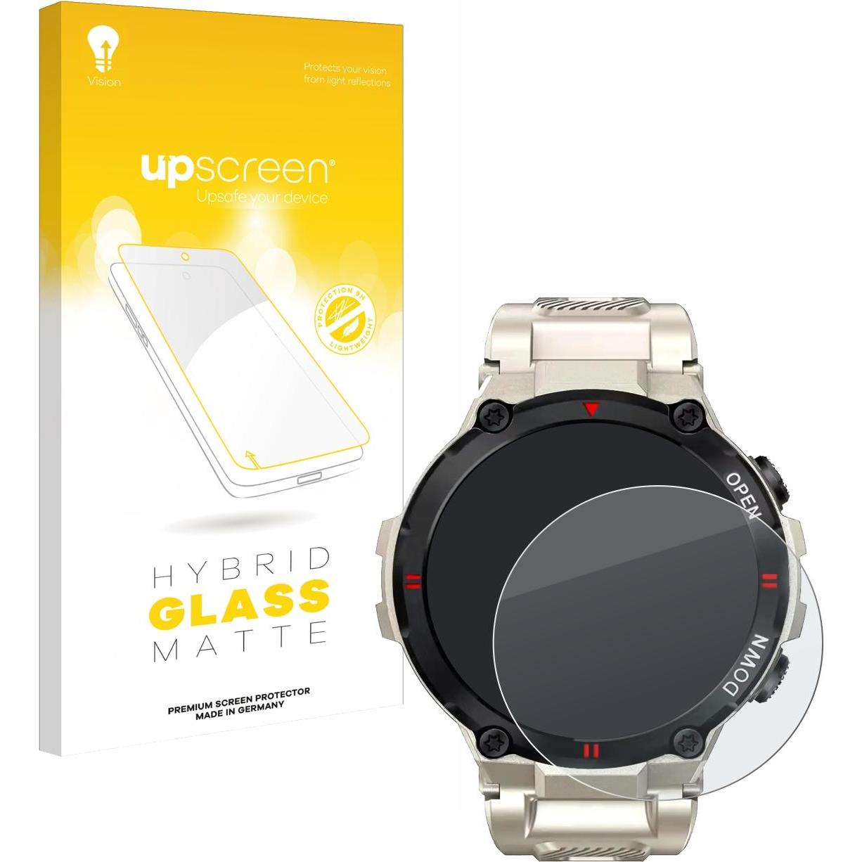 upscreen Schutzglas Schutzfolie Displayschutz Display Schutz Glas Folie matt, Smartwatch Schutzfolie, Grau