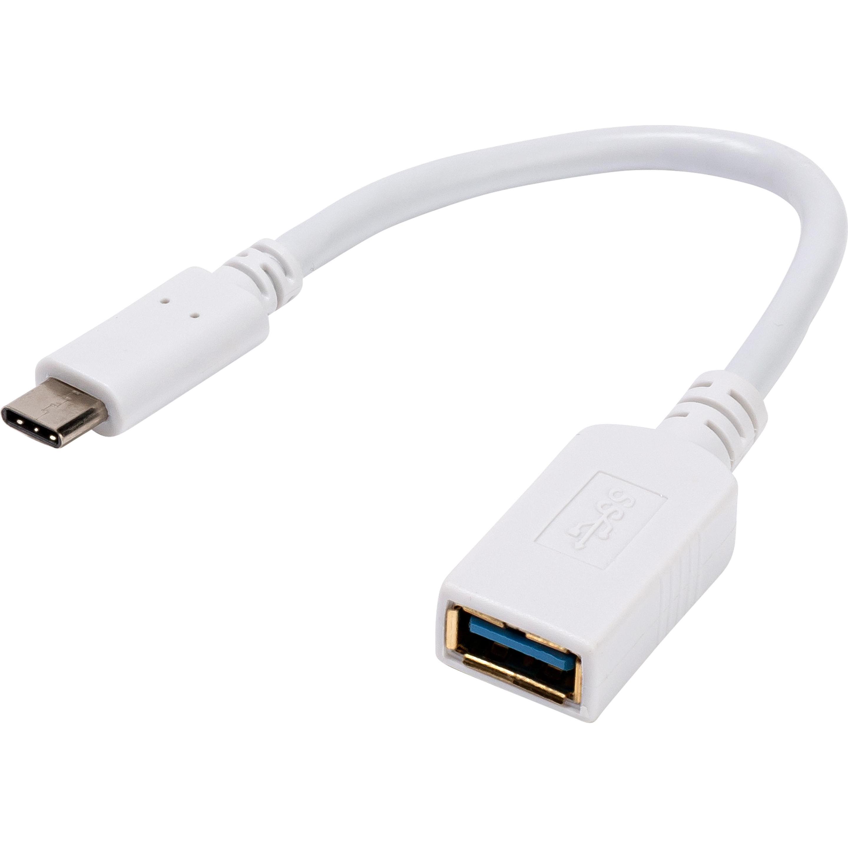 Vivanco USB 3.0 C-A F-M USB cable USB 3.2 Gen 1 (3.1 Gen 1) USB C USB A White (0.10 m, USB 3.2 Gen 1), USB Kabel