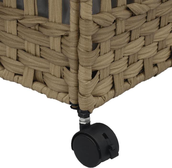Produktbild vidaXL Wäschekorb mit Rollen 66x35x60 cm Rattan,Material: Rattan