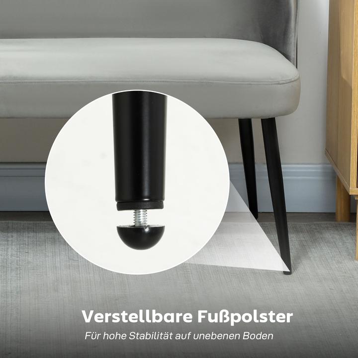 Image du produit Homcom Sofa Polyester, Metall Grau (2 places)