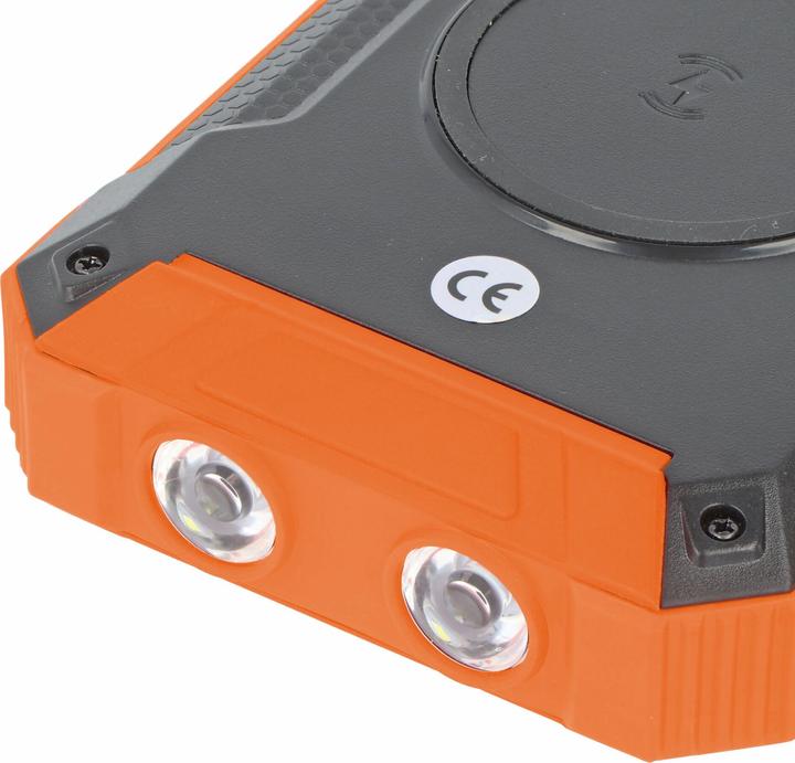 Actual product image AccuCell Powerbank with 4 charging cables, QI charging function, solar panel, LED light (20000 mAh)