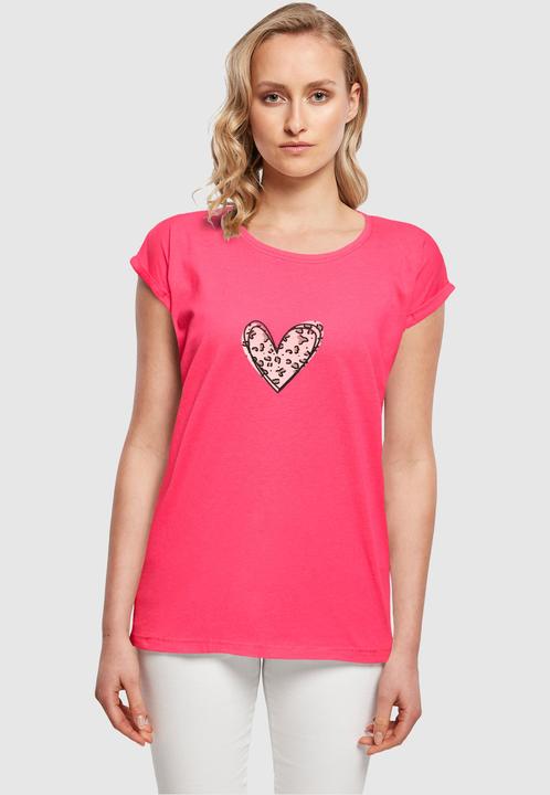 Image du produit Merchcode Ladies Valentines Day - Tee shoulder extended Leopard Heart - 117969 (XXL)