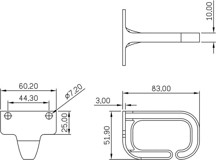 Produktbild Value Kabelöse, 40×80 mm, Kunststoff