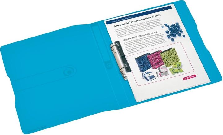 Actual product image Herlitz Ring binder easy orga to go, A4, 2-ring, blue transparent D-Combi mechanism, spine width: 27 mm (A4, 27 mm, 1 pcs.)
