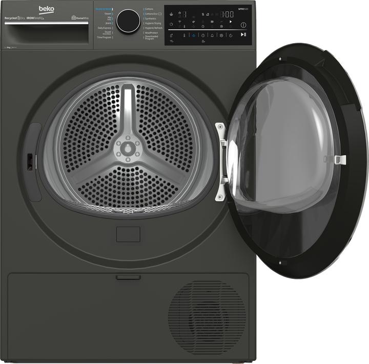 Produktbild Beko B5T89243M Dryer machine, Freestanding, Front loading, Drying capacity 9 kg, Black (9 kg, Rechts, Wechselbar)