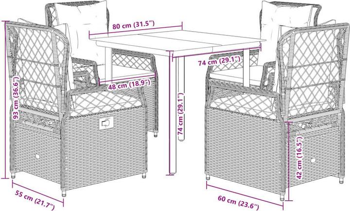 Produktbild vidaXL Garten Essgruppe