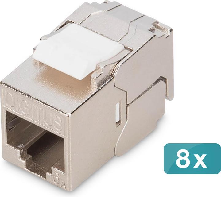 Actual product image Digitus CAT 6A compact keystone module, shielded, tool-free mounting connection. 8 pcs. (Keystone module)
