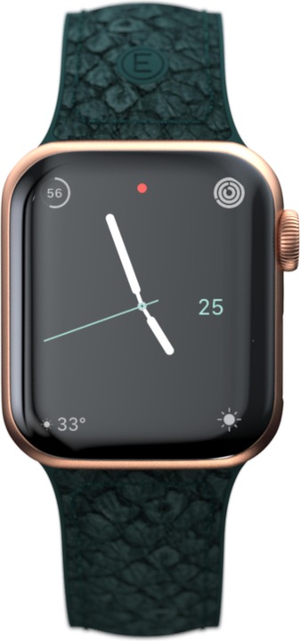 Actual product image Njord Jord Watch Strap For (44 mm, 45 mm, Vegan Leather, Salmon leather, Stainless steel fastener, Apple Watch)