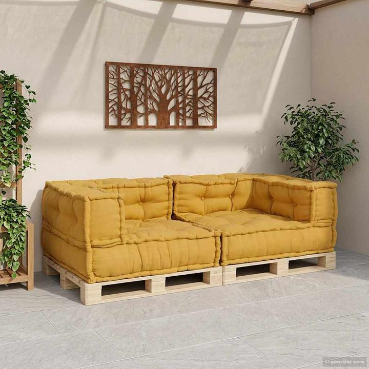 Produktbild vidaXL Modularer Pouf Gestreift Stoff (2-Sitzer)