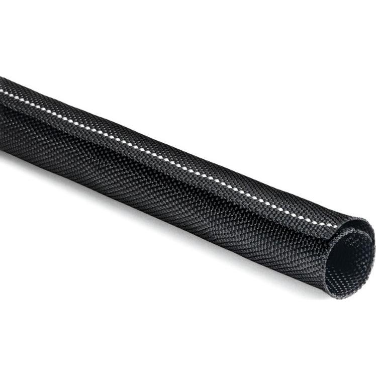 HellermannTyton, Kabelschutz + Kabelführung, Geflechtschlauch 25...29 mm schwarz mit weissen Fäden (Kabelschlauch, 10000...