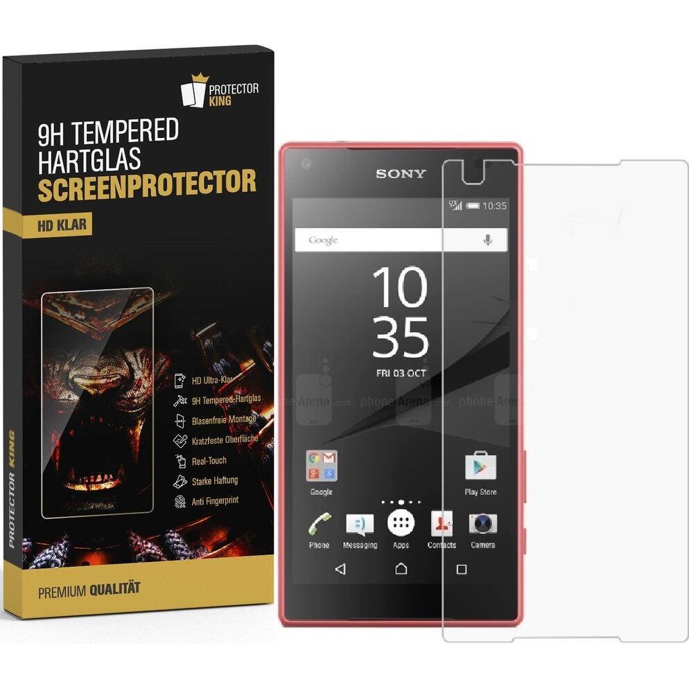 Protectorking 1x echtes Tempered 9H Panzerhartglas 3D KLAR (1 Stück, Sony Xperia Z5 Compact), Smartphone Schutzfolie