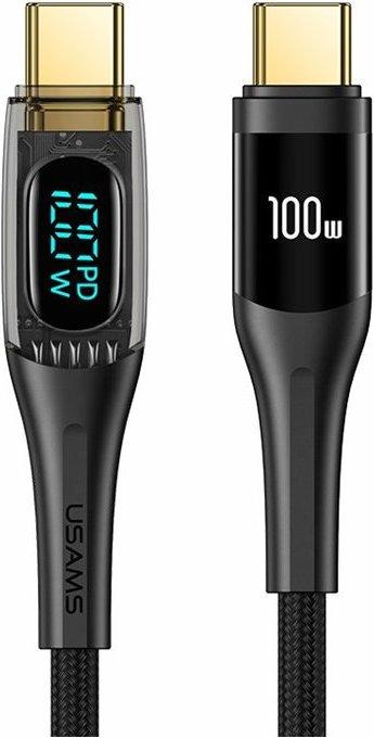Image du produit Usams Câble de charge type-C vers type-C - noir (1.20 m, USB 2.0, 100 W)