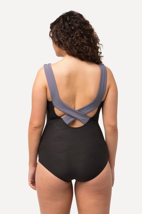 Actual product image Ulla Popken Textured Zebra One Piece Swimsuit (42)