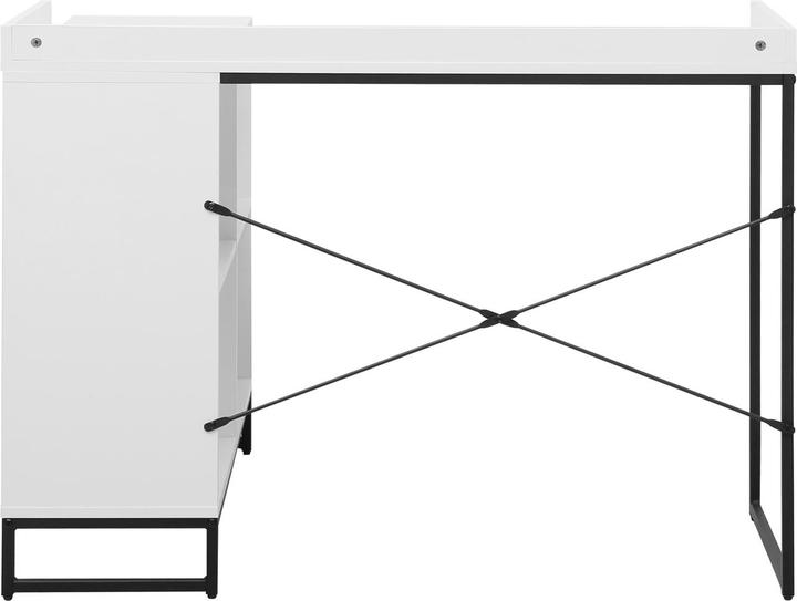 Produktbild HTI-Living Eckschreibtisch mit Regal Cedrik Weiss-Schwarz (110 x 88 x 81 cm)