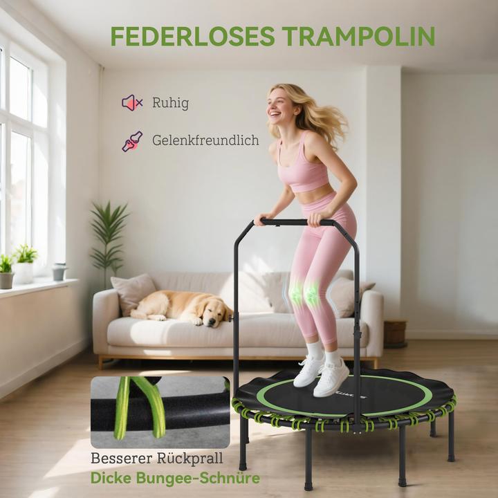 Produktbild SportNow Fitness Trampolin Stahl, Kunststoff Schwarz+Grün (114 cm)