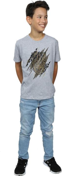 Produktbild Jungen Black Panther Gold Head TShirt (140, 146)