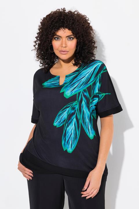 Produktbild Ulla Popken T-Shirt, Blätter, Oversized, Rundhals, Halbarm (54)