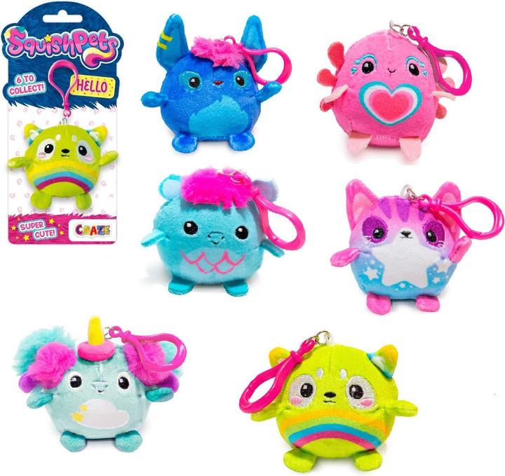 Actual product image Craze Squishpets key ring ass.