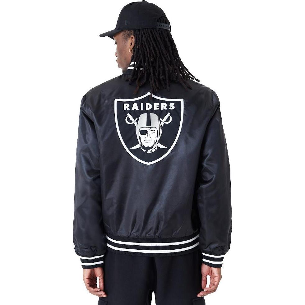 Thumbnail - New Era, Herren, Jacke, Varsity Satin Bomber Jacke Las Vegas Raiders - S (S), Schwarz, S