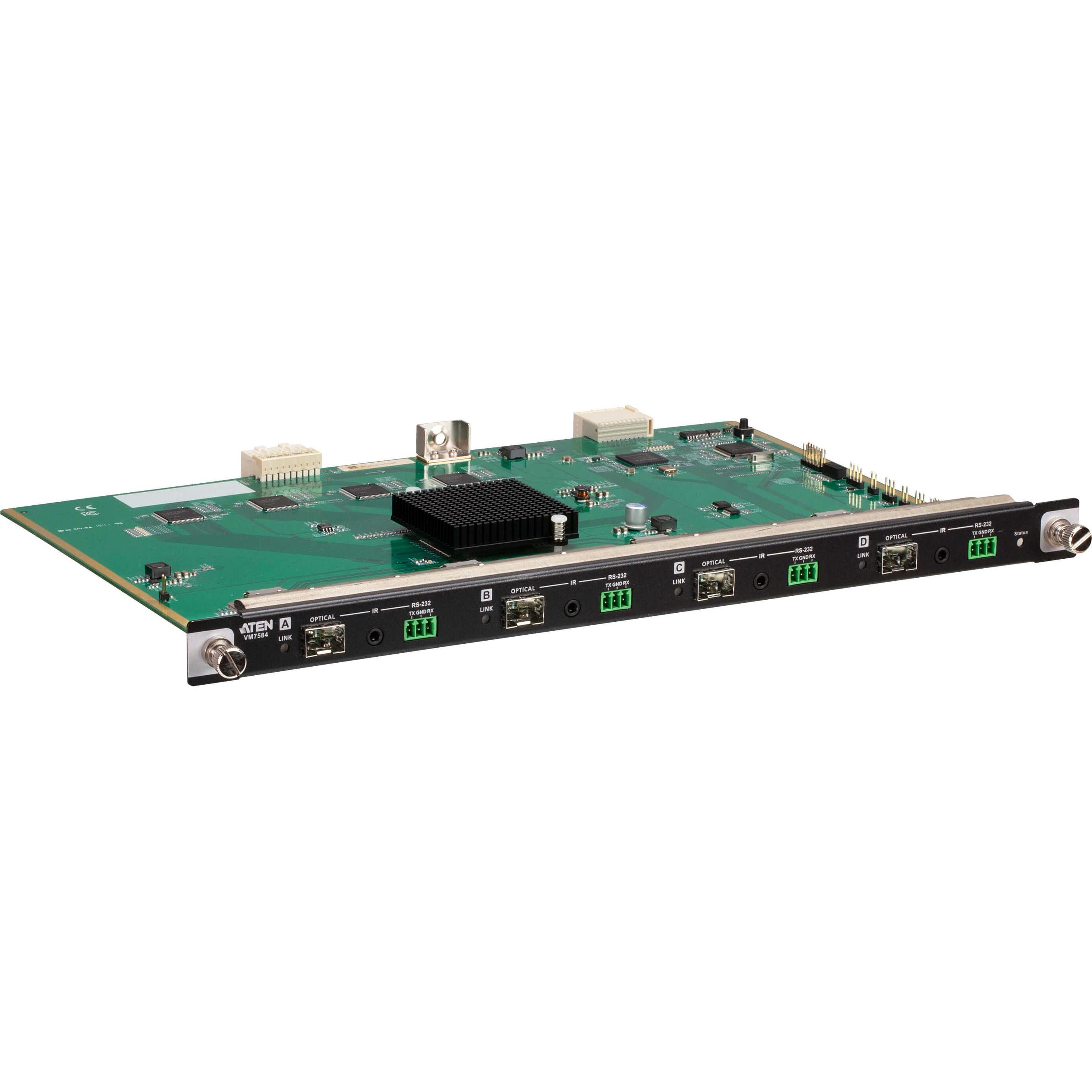 Aten VM7584K1 - Erweiterungsmodul - 10 Gigabit SFP+ x 4 + IrDA x 4 + RS-232 x 4, KVM Switch, Schwarz
