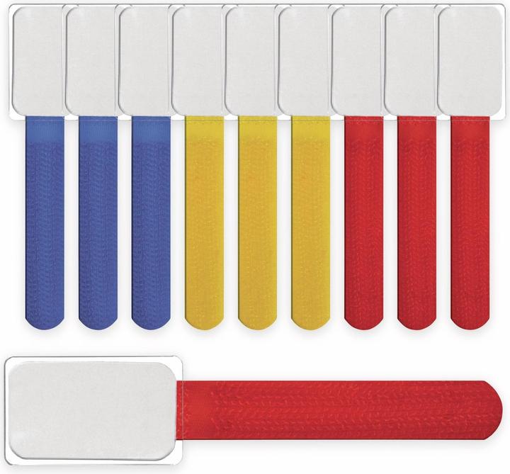 Label-the-cable kleine Klettbinder mit Etikette (Klettkabelbinder, 90 mm, 10 Stk.)