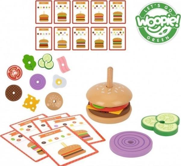 Woopie Puzzle de restaurant de burgers en bois vert pour enfants 15 El. certifié FSC