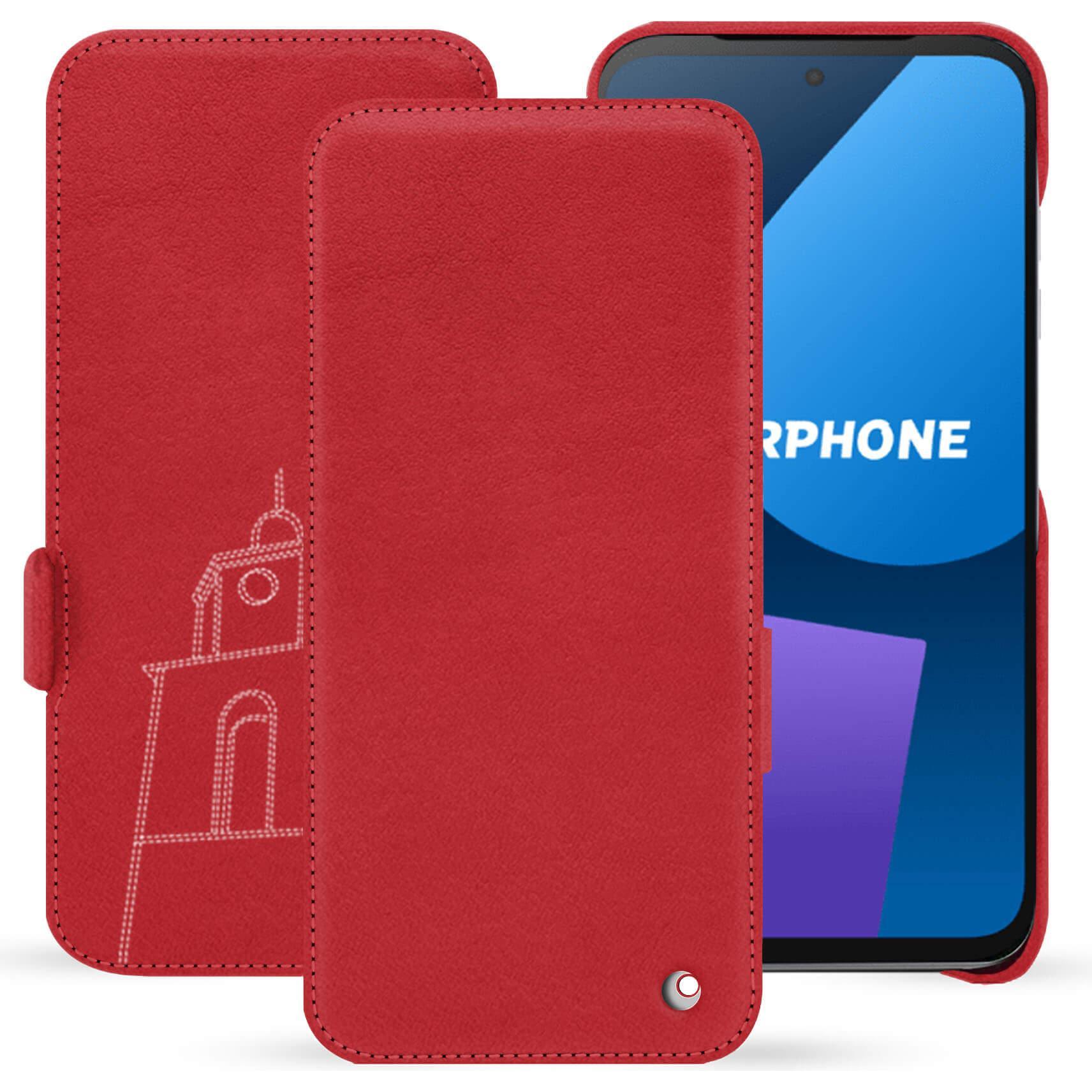 Noreve Lederschutzhülle horizontal (OnePlus 5), Smartphone Hülle, Rot