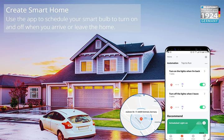 Immagine prodotto Blaupunkt Lampadina intelligente E27 - WiFi - Dimmerabile - Lampada intelligente - 9W - Google Home - Singola (E27, 900 lm, 1 x)