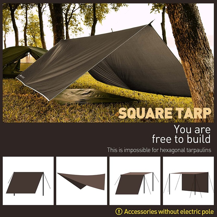 Produktbild V vontox Tarp 3x4M Wasserdicht, Dunkelbraun (Tarp)