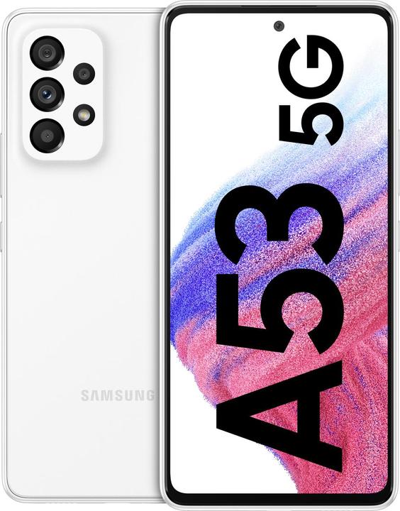 Image du produit Samsung Galaxy A53 5G EU (128 Go, Awesome White, 6.50", Double SIM, 64 Mpx, 5G)