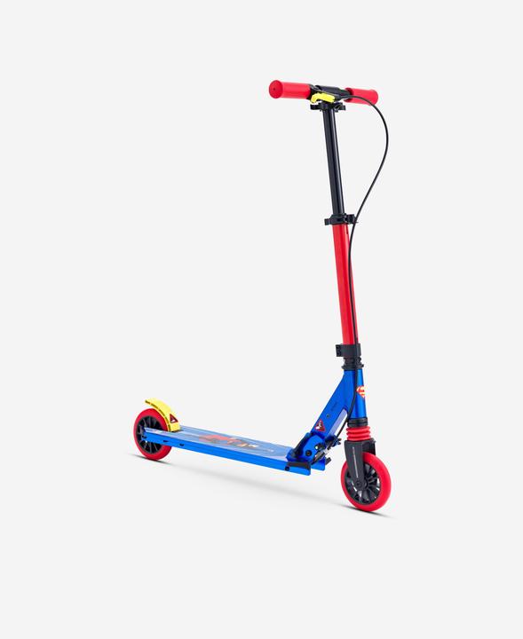 Oxelo Mid 5 Kids' Scooter with Handlebar Brake and Suspension - Superman