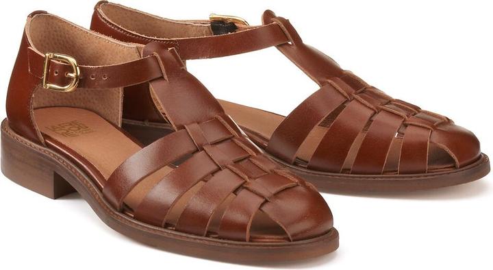 Actual product image La Redoute Collections Leather sandals with a flat heel (41)