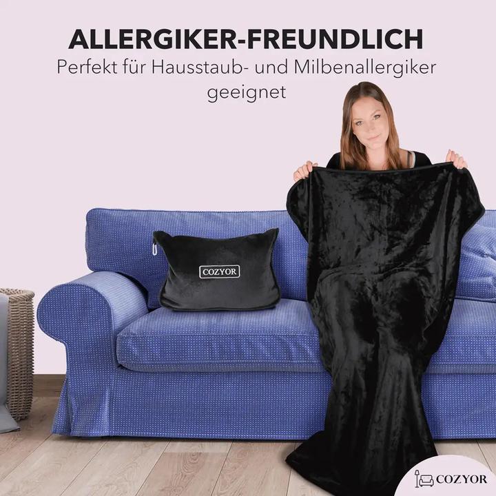 Immagine prodotto Cozyor Coperta da viaggio e cuscino da viaggio 2 in 1 per l'aereo (Cuscino per testa e collo)