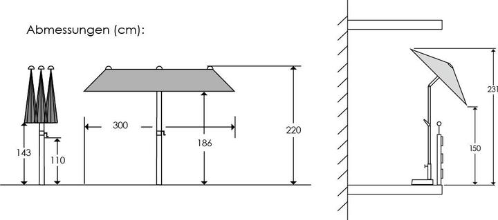 Produktbild Schneider Schirme Sonnenschirm Schneider Salerno 300x150 cm natur (1.50 m)