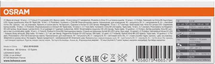 Productafbeelding Osram LED BASE PAR16 50 niet-dim 36° 4,3W/827 GU10 Box M5 (GU10, 4.30 W, 350 lm, 5 x, G)