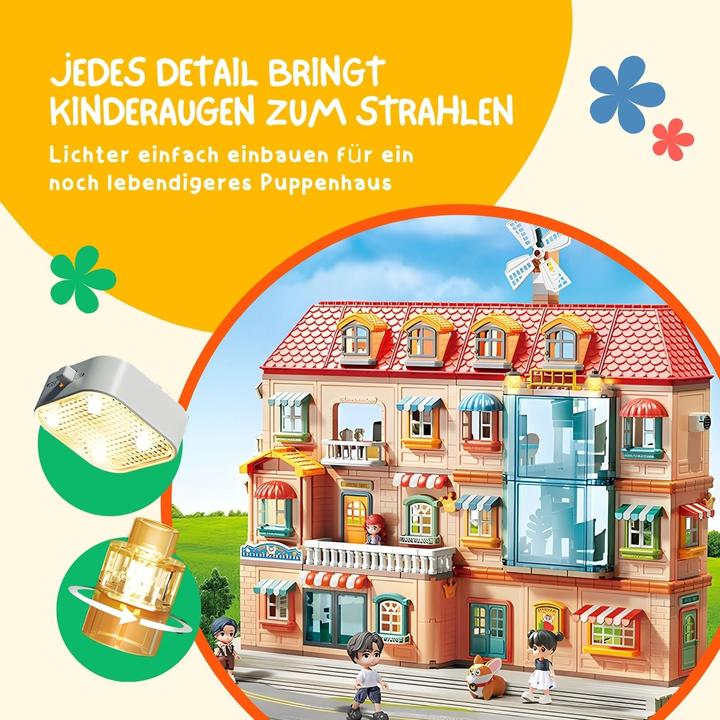 Produktbild Hermex Puppen Villa Spielhaus Haus Möbel Spielzeug Stube Residenz Schloss