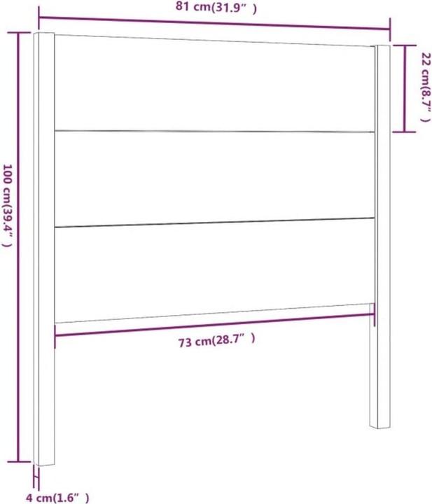Image du produit vidaXL Kopfteil (8.50 x 8.50 x 100 cm)