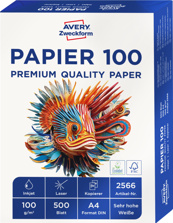 Produktbild Avery Inkjet-Papier (100 g/m², 500 x, A4)