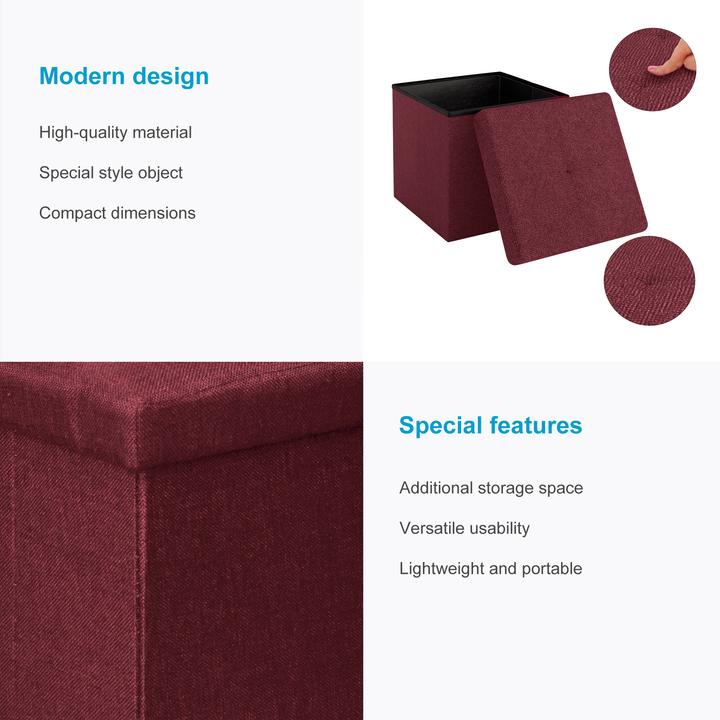 Actual product image Intirilife Stool 30x30x30 cm in CHERRY RED