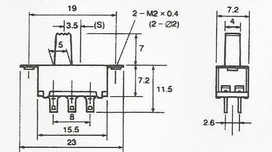 Image du produit Purecrea Interrupteur à glissière DPDT marche/arrêt 6 pôles