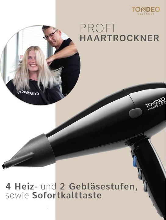 Immagine prodotto Tondeo E-Line asciugacapelli 1500 nero (1500 W)