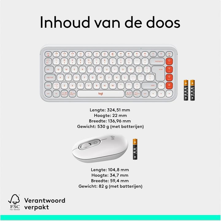 Actual product image Logitech Pop Icon Combo Mouse And Kb (US, Wireless)