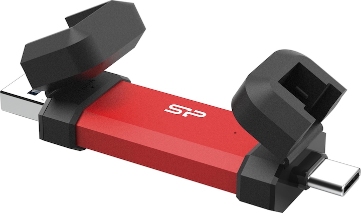 Actual product image Silicon Power 500GB USB Stick USB Typ A+C 1050/850MB's red (500 GB, USB-A, USB-C)