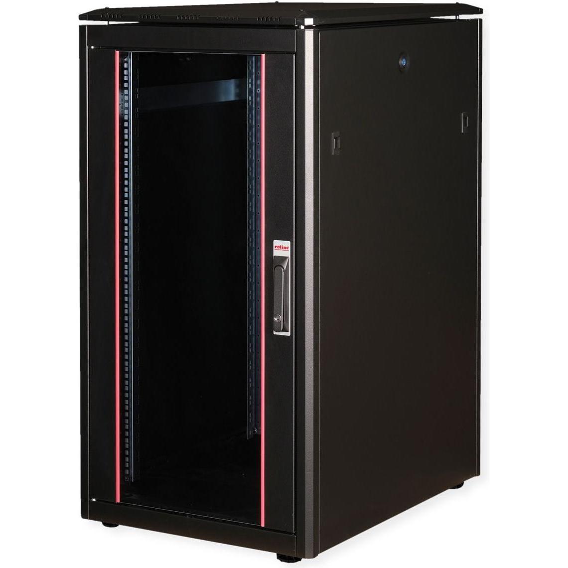 Roline Armadio di rete da 19 pollici Pro 22 U (22 HE, Rack da 19 pollici), Armadio rack, Nero