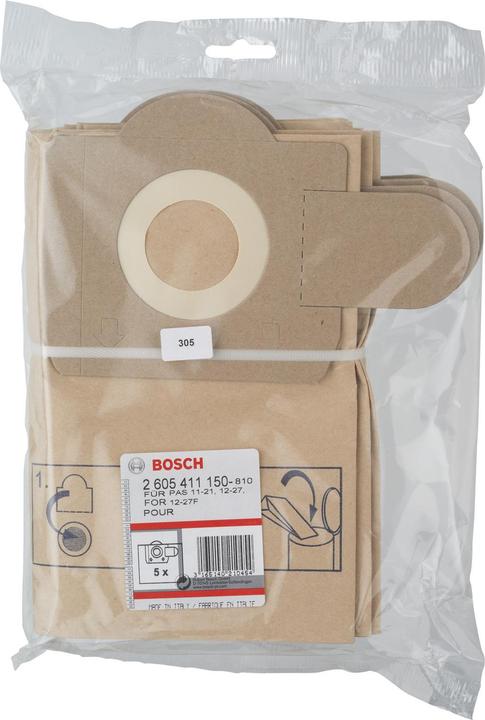 Produktbild Bosch Professional Zubehör Papierfilterbeutel für PAS 11-21, PAS 12-27, PAS 12-27 F