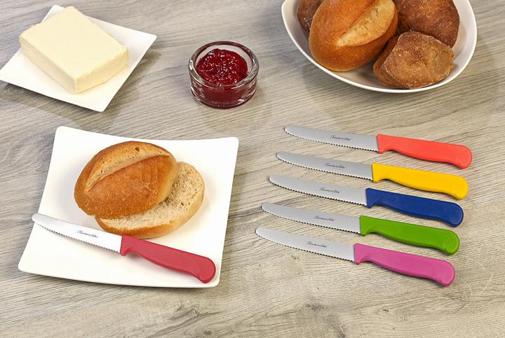 Produktbild Rosenstein & Söhne 12er-Set bunte Frühstücksmesser mit Wellenschliff (11.40 cm)